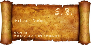 Suller Noémi névjegykártya